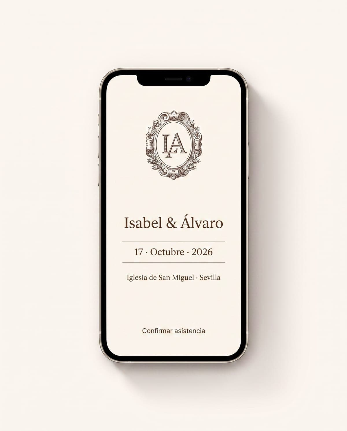Invitación digital · Boda clásica — Isabel & Álvaro